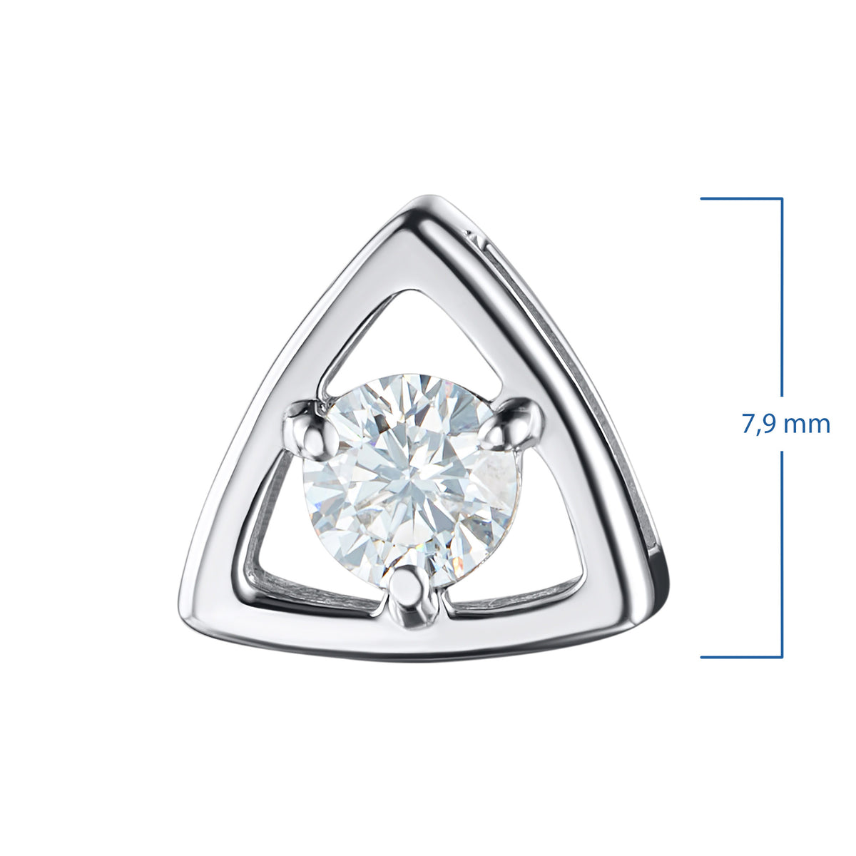 14K White Gold Pendant with Natural Diamonds