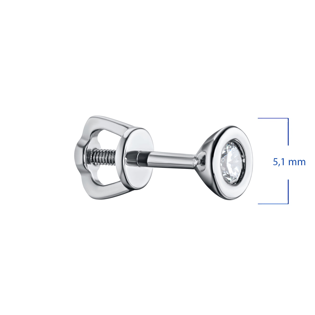 14K White Gold Earring Studs with Natural Diamonds