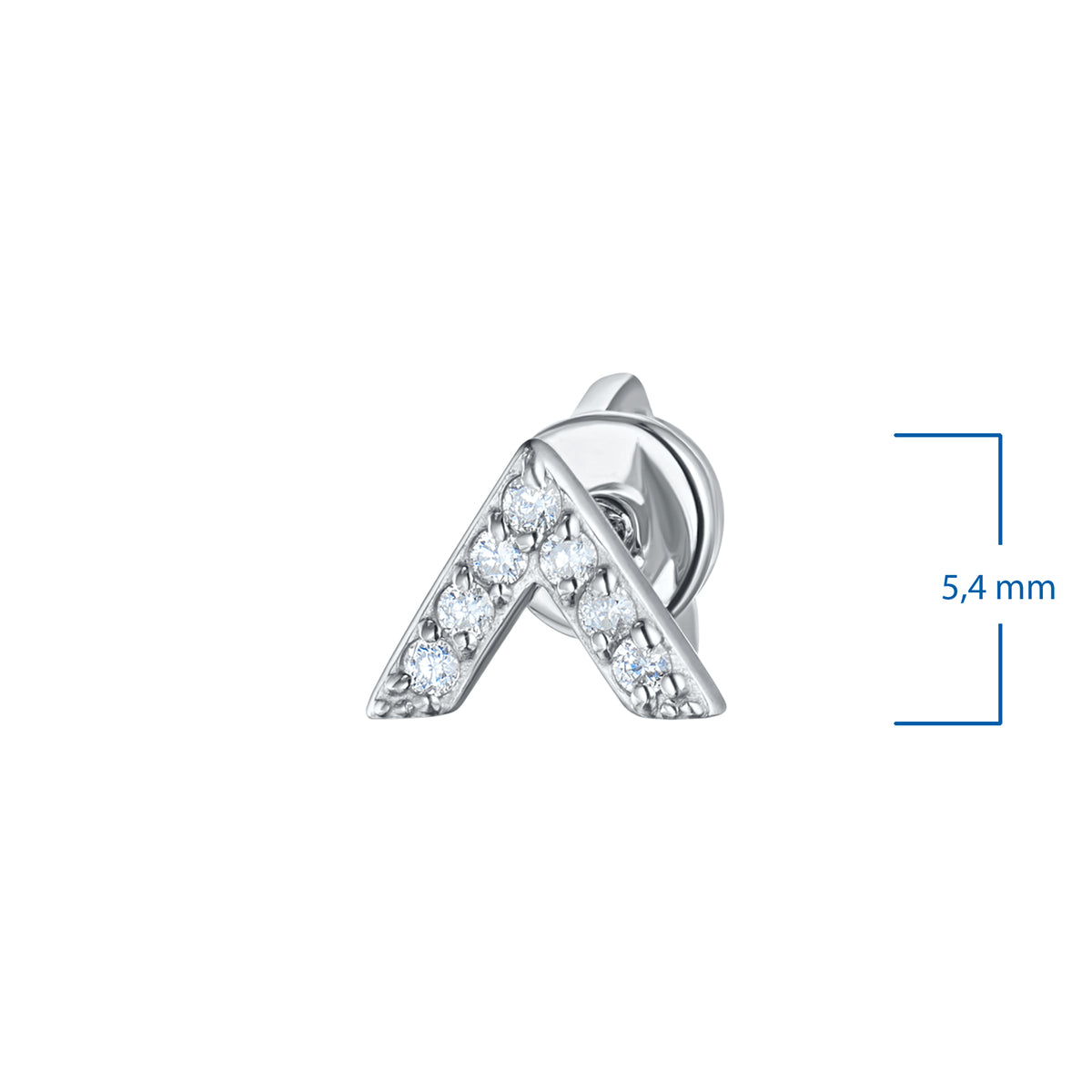 14K White Gold Earring Studs with Natural Diamonds