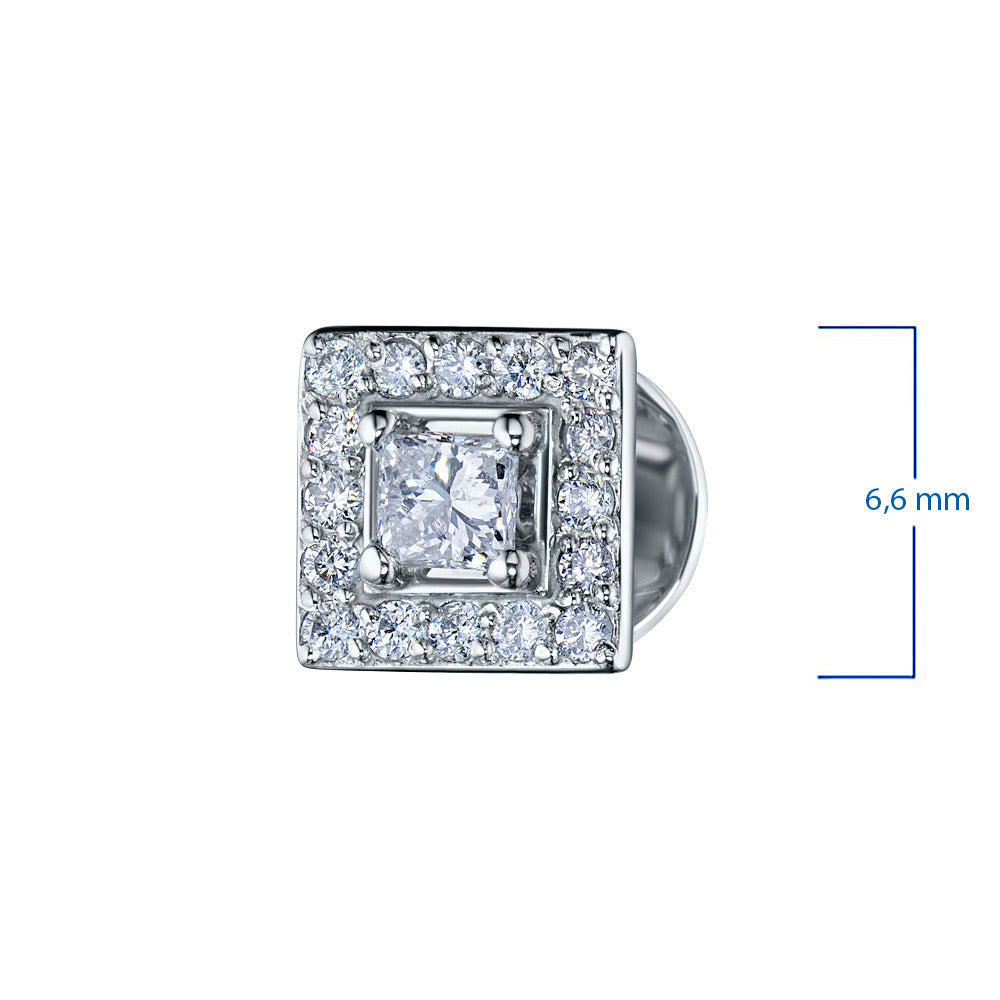 14K White Gold Earring Studs with Natural Diamonds