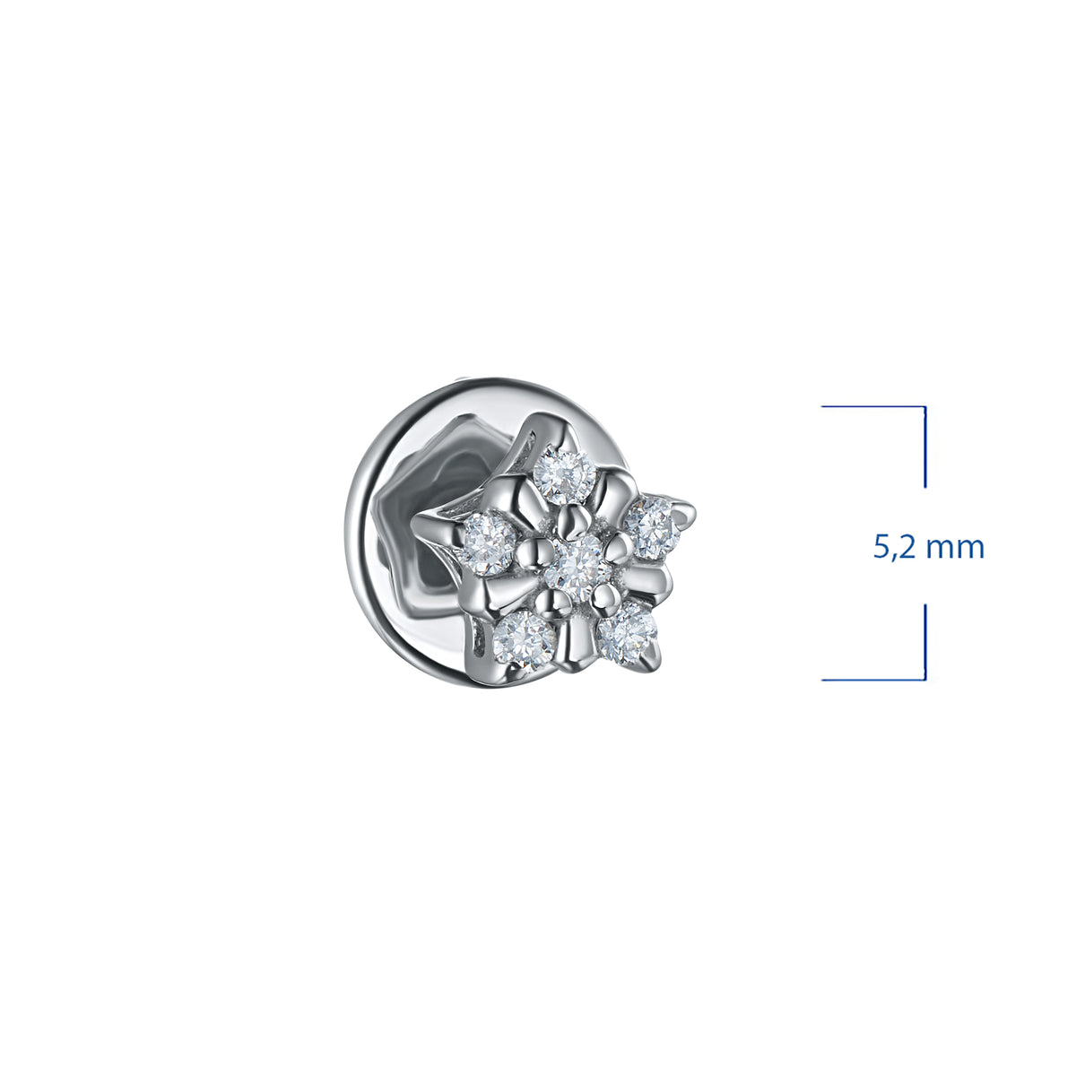 14K White Gold Earring Studs with Natural Diamonds