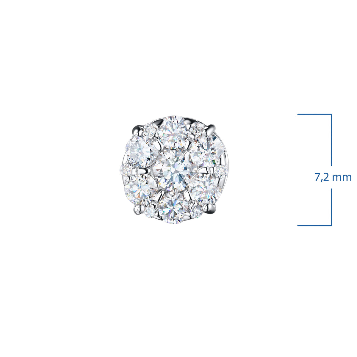 14K White Gold Earring Studs with Natural Diamonds