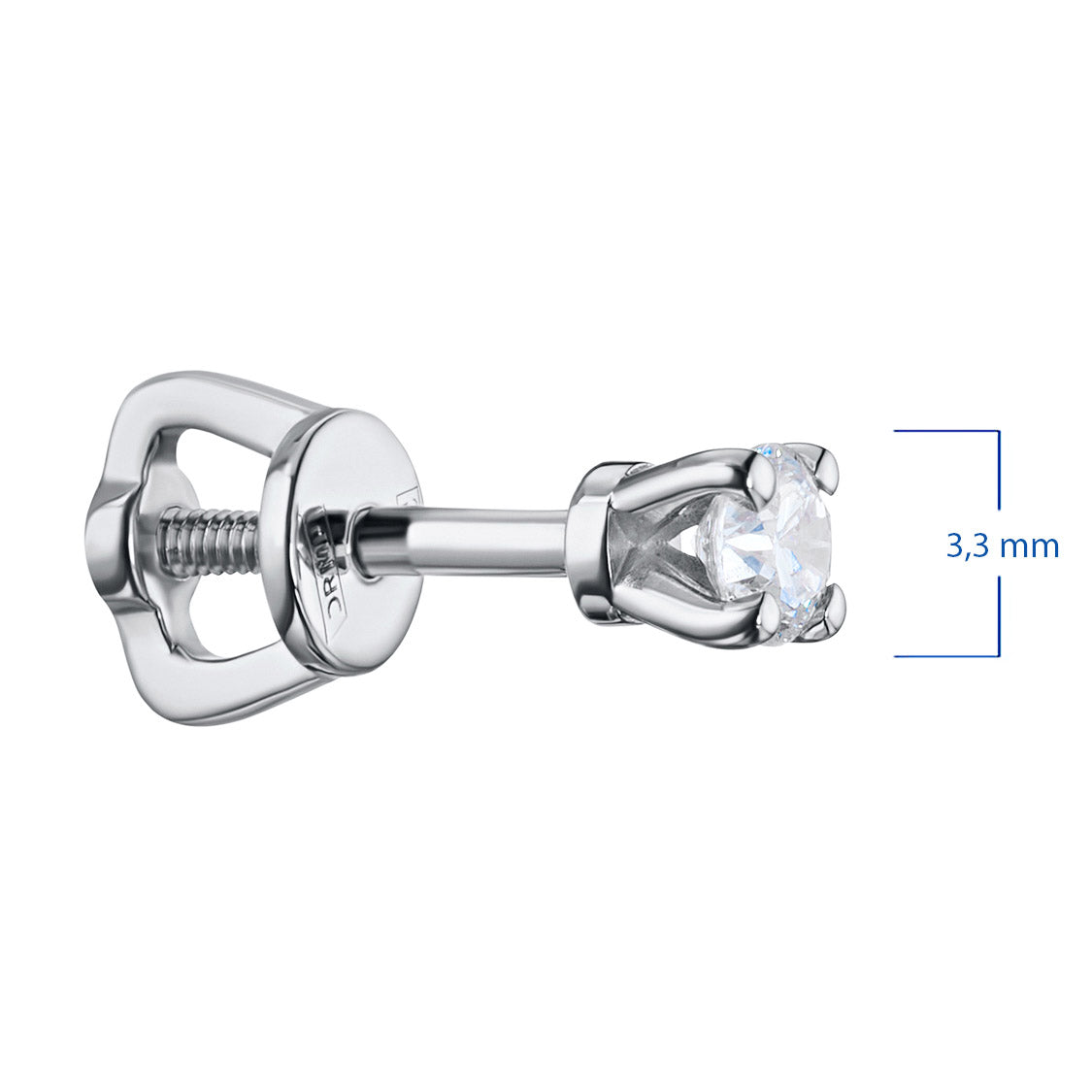 14K White Gold Earring Studs with Natural Diamonds