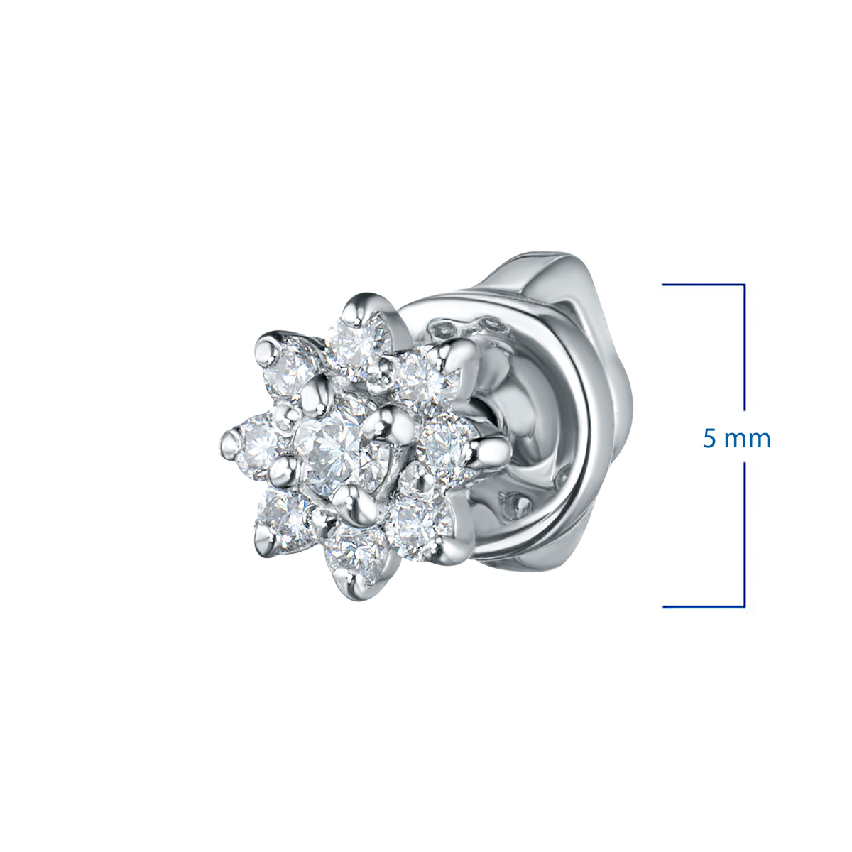 14K White Gold Earring Studs with Natural Diamonds