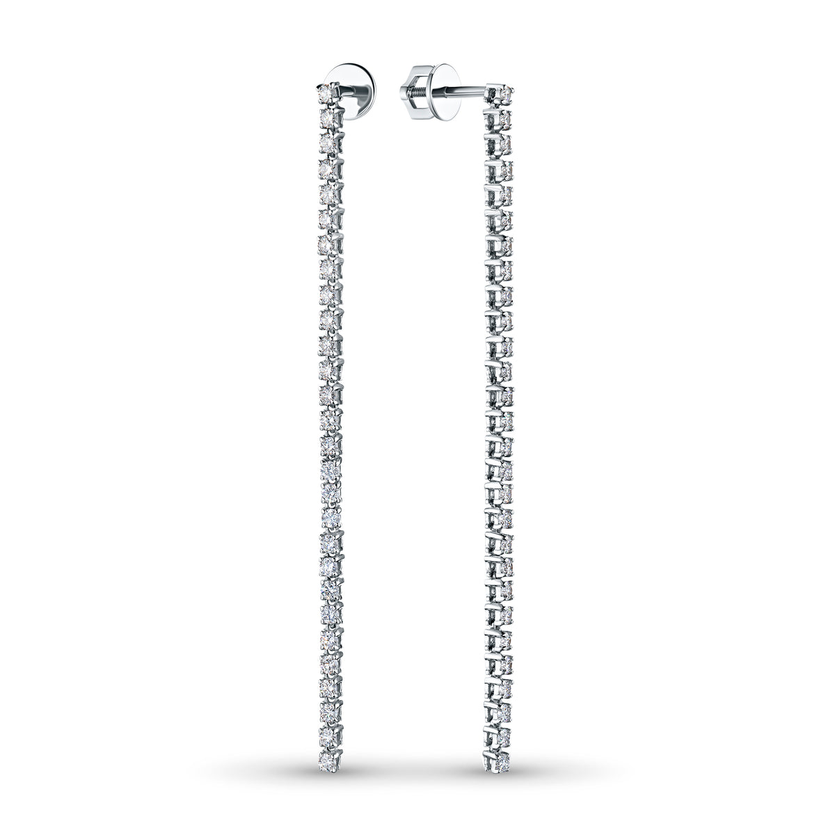 14K White Gold Earring Studs with Natural Diamonds