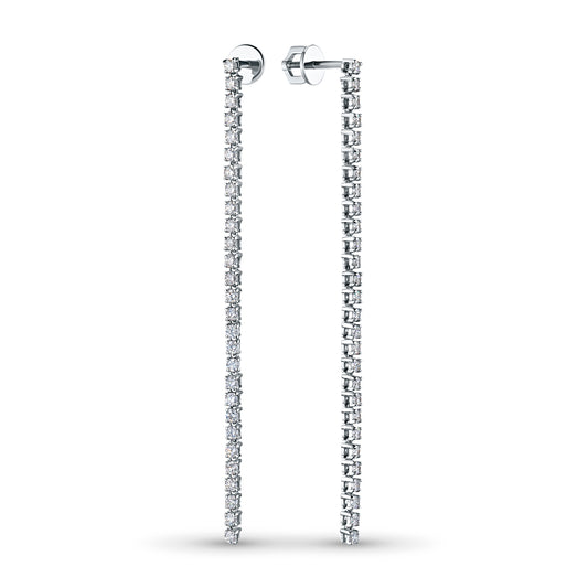 14K White Gold Earring Studs with Natural Diamonds