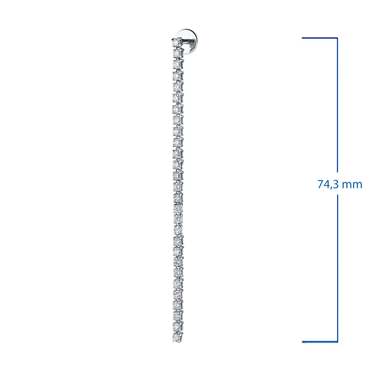 14K White Gold Earring Studs with Natural Diamonds