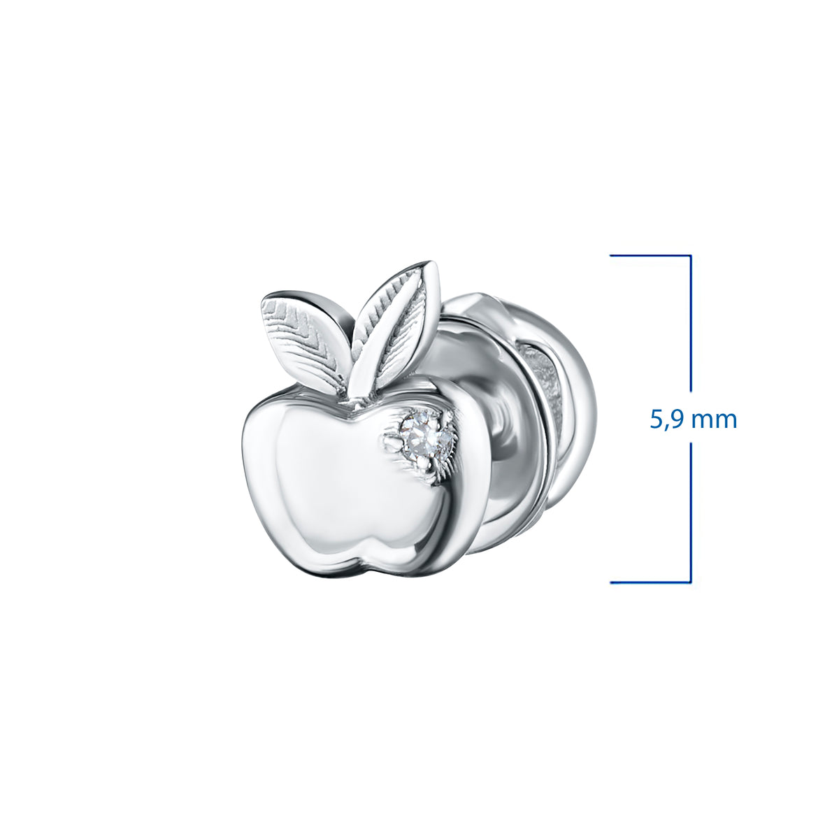 14K White Gold Earring Studs with Natural Diamonds
