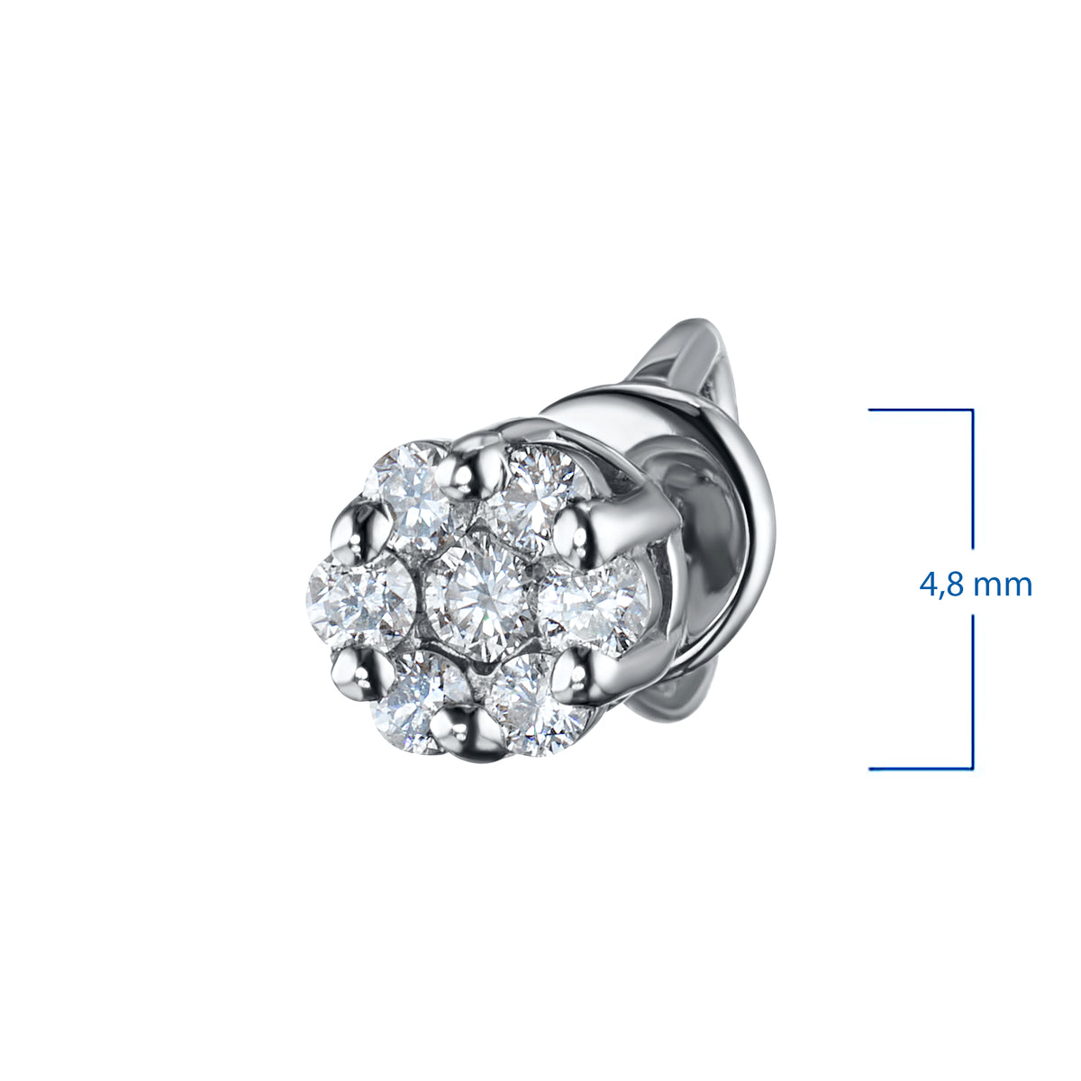 14K White Gold Earring Studs with Natural Diamonds