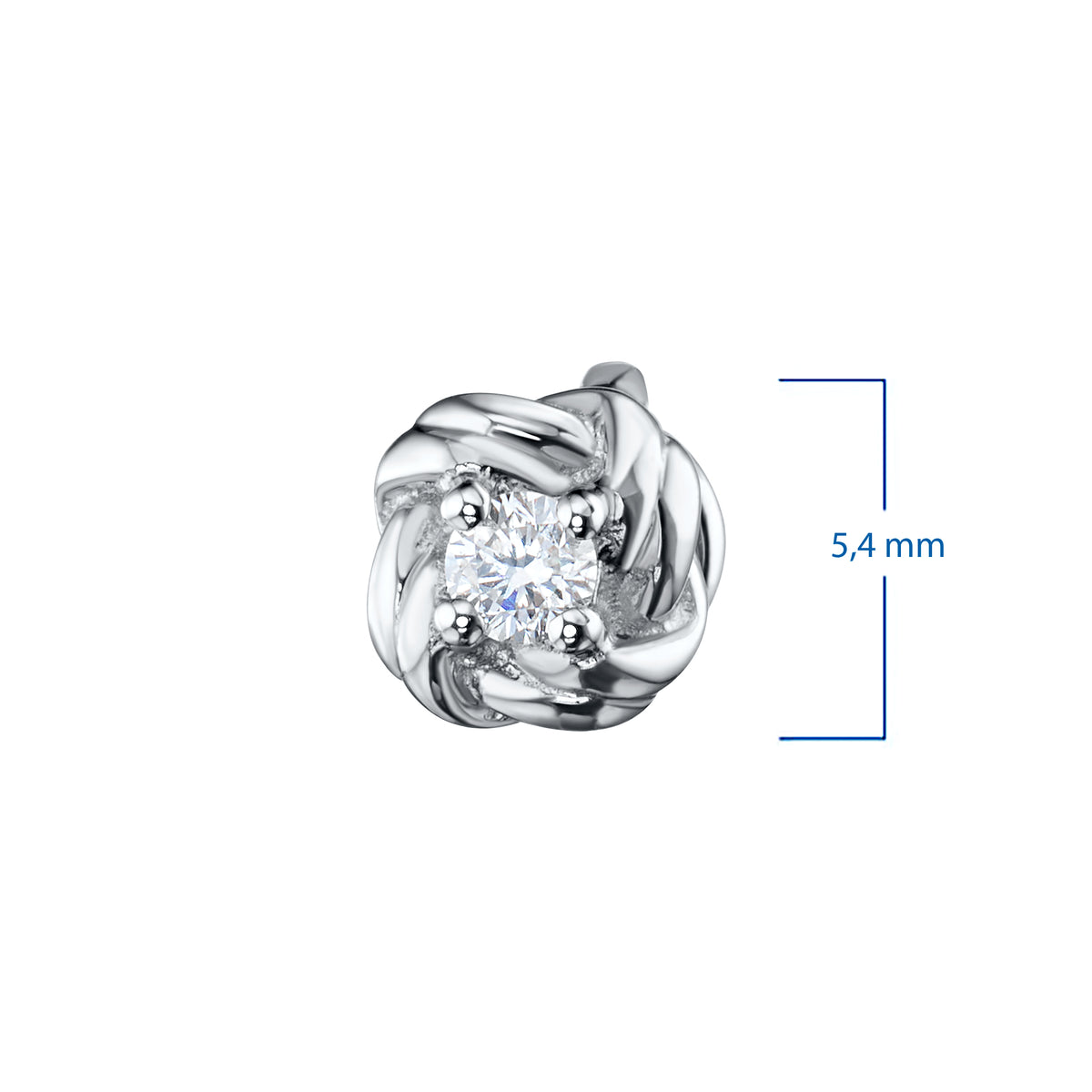 14K White Gold Earring Studs with Natural Diamonds