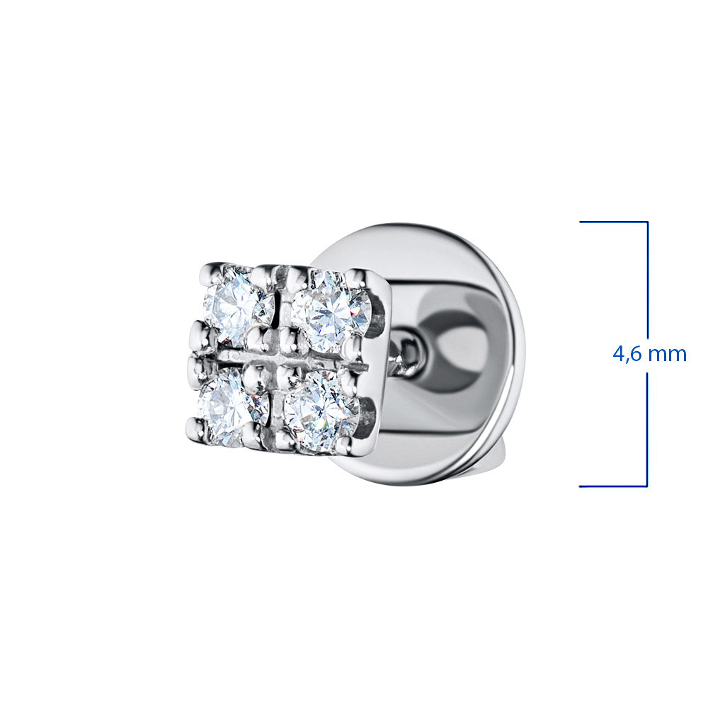 14K White Gold Earring Studs with Natural Diamonds
