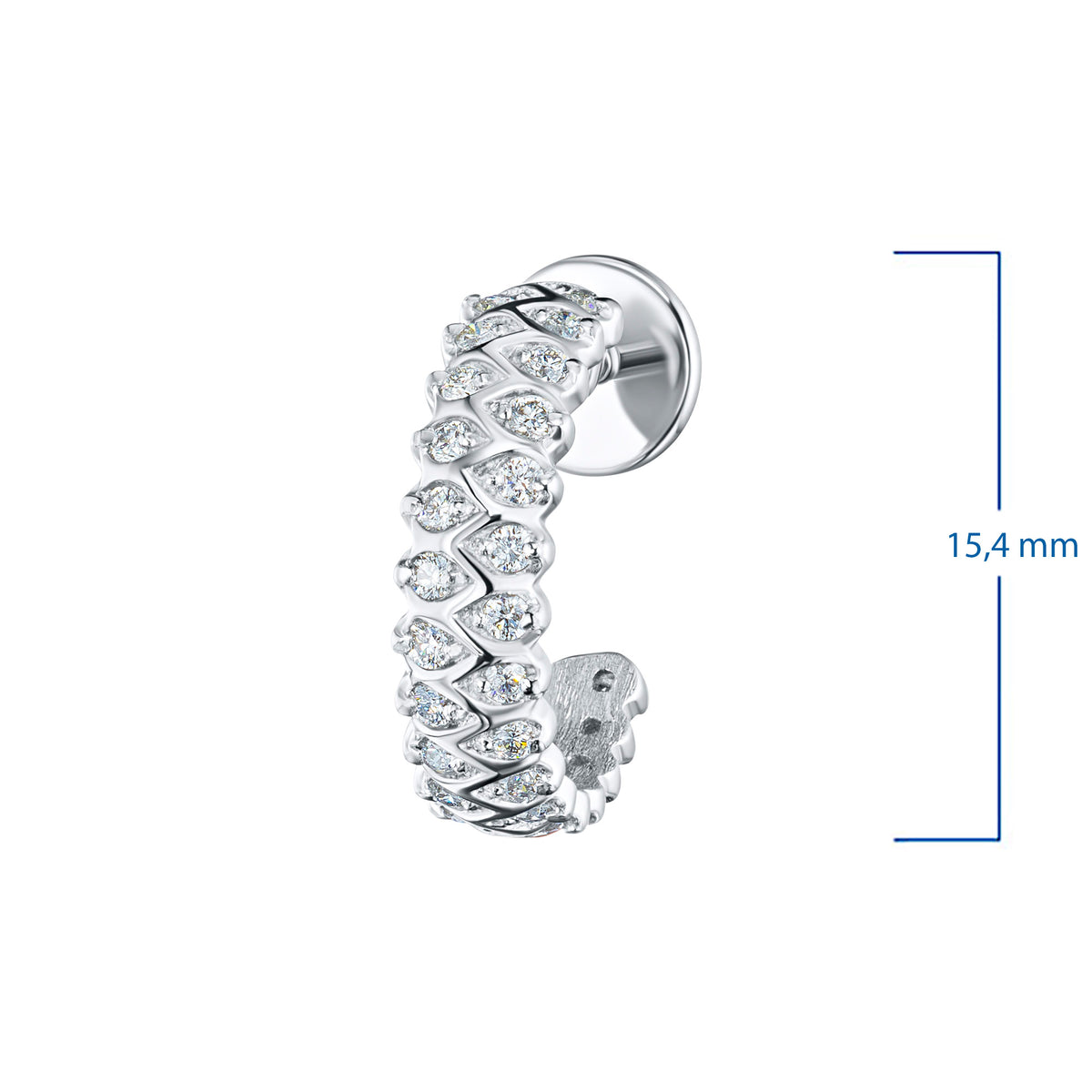 14K White Gold Earring Studs with Natural Diamonds