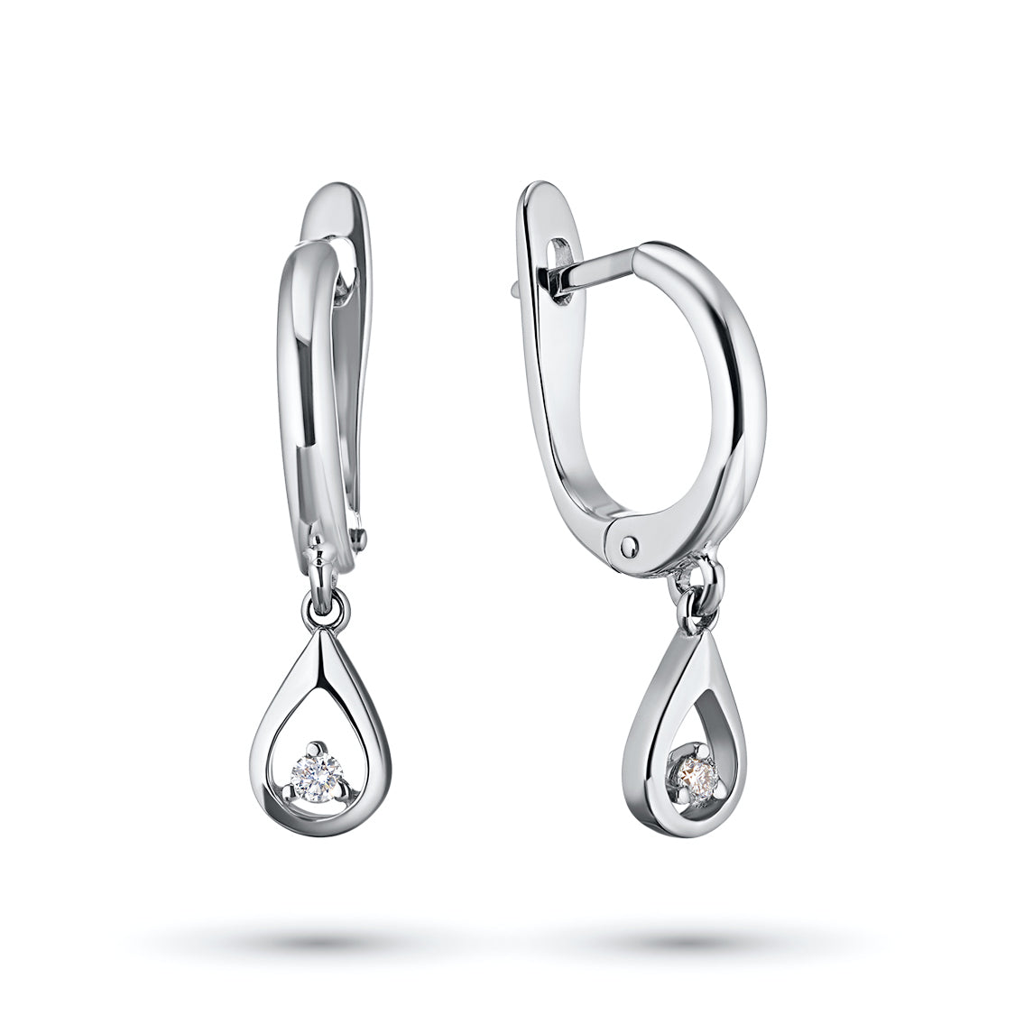 14K White Gold Earrings with Natural Diamonds