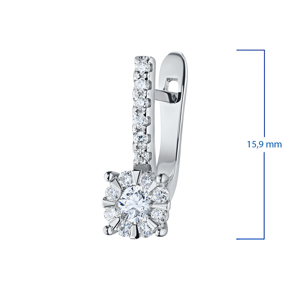 14K White Gold Earrings with Natural Diamonds
