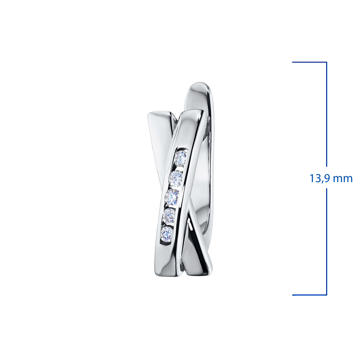 14K White Gold Earrings with Natural Diamonds