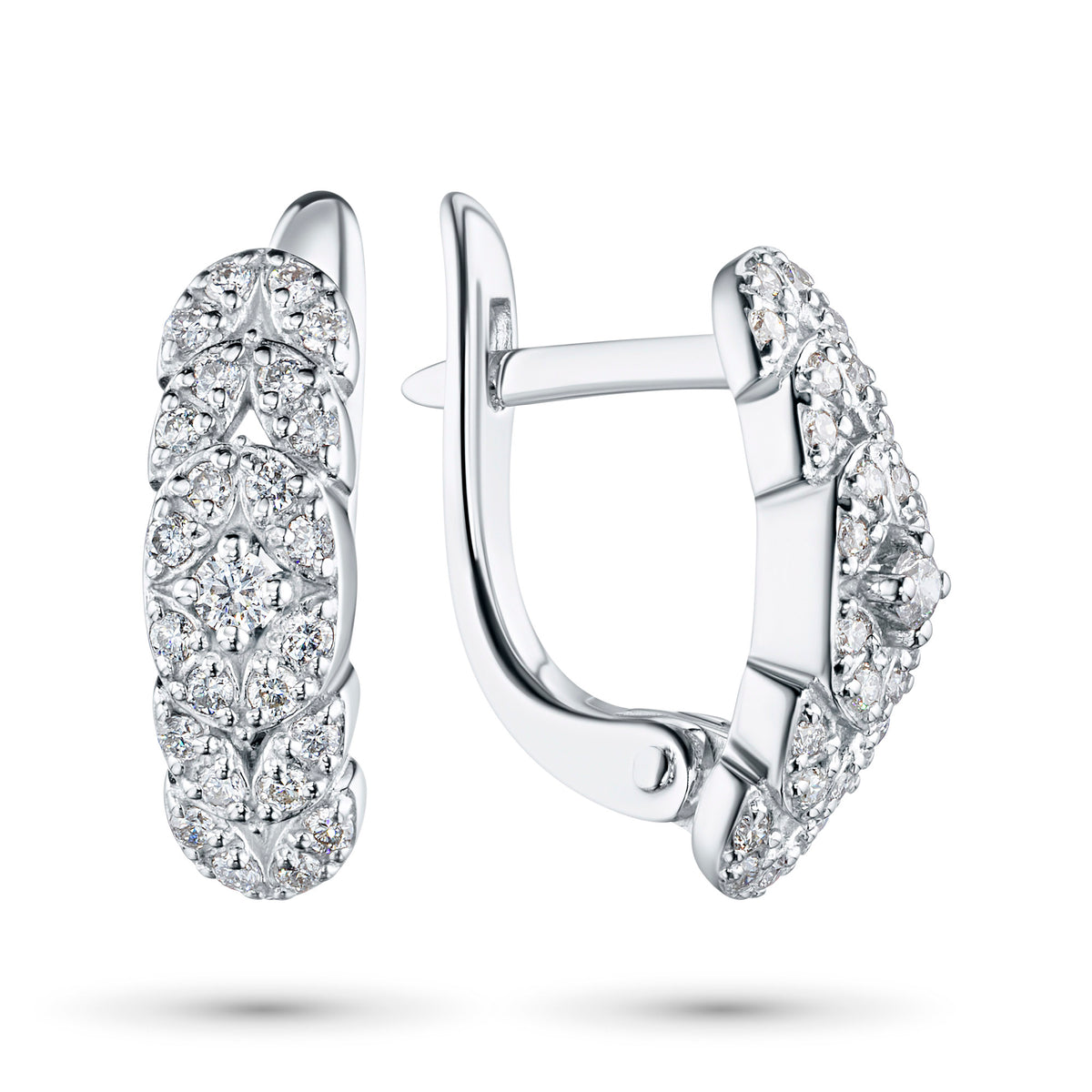 14K White Gold Earrings with Natural Diamonds