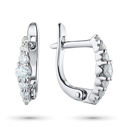 14K White Gold Earrings with Natural Diamonds