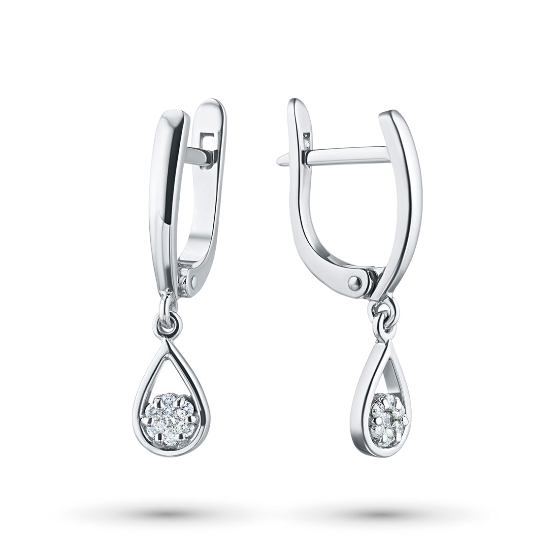14K White Gold Earrings with Natural Diamonds