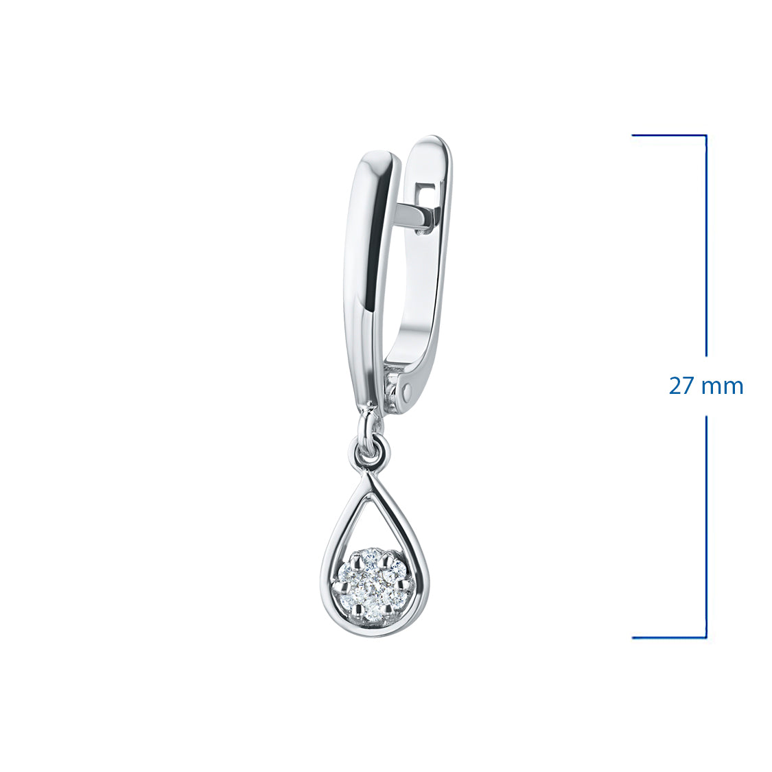 14K White Gold Earrings with Natural Diamonds