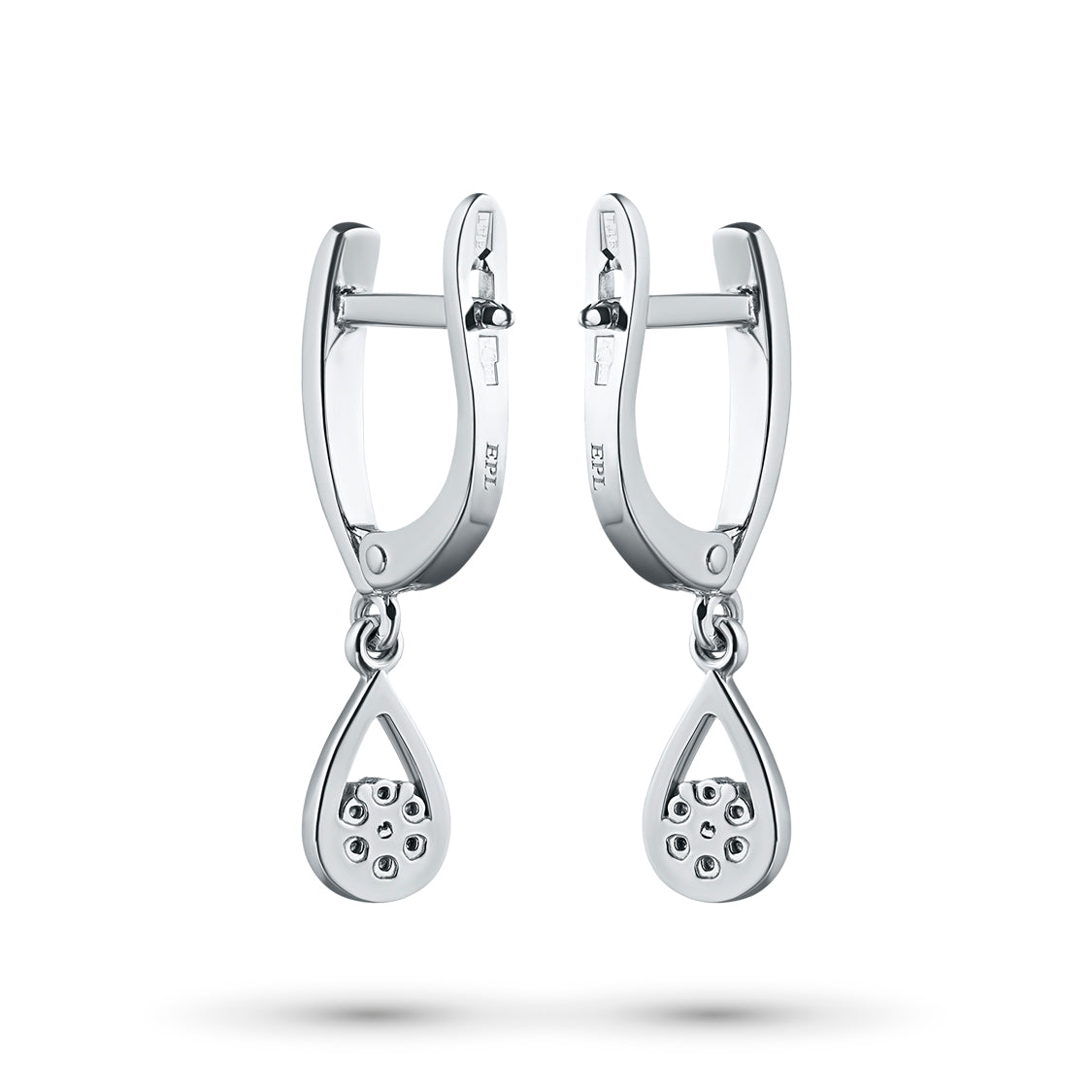 14K White Gold Earrings with Natural Diamonds