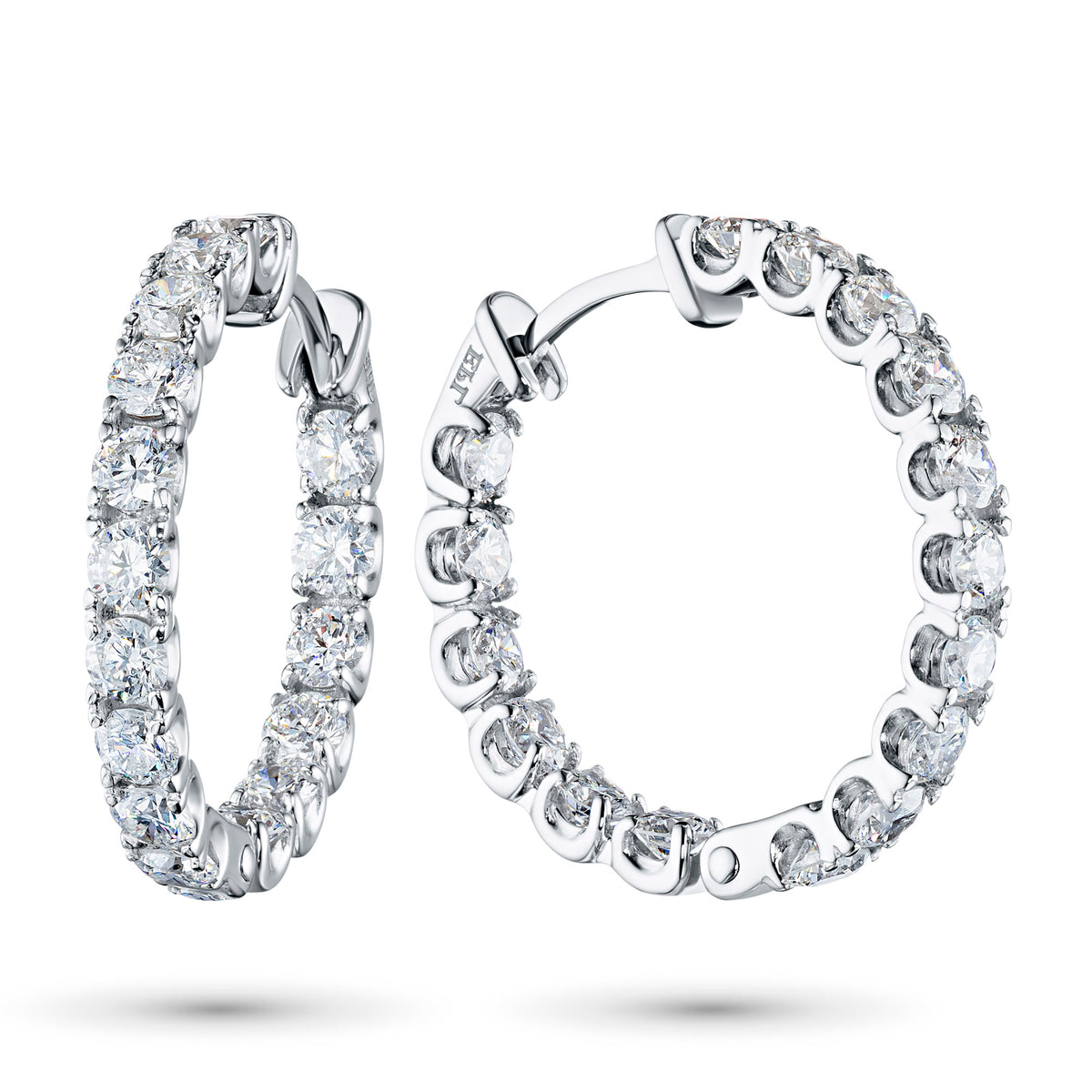 14K White Gold Earrings with Natural Diamonds