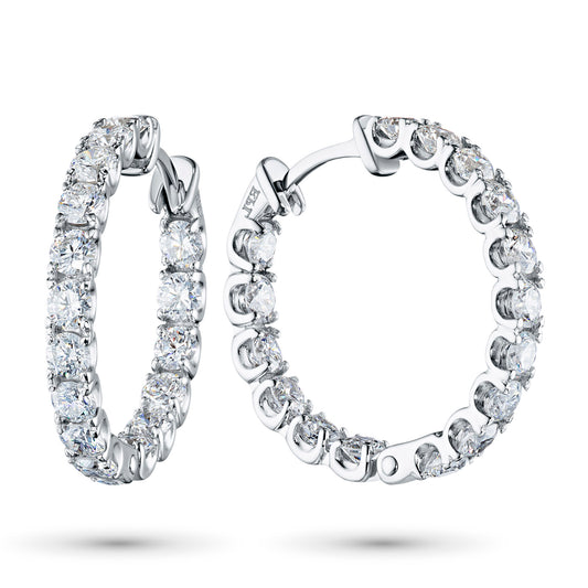 14K White Gold Earrings with Natural Diamonds