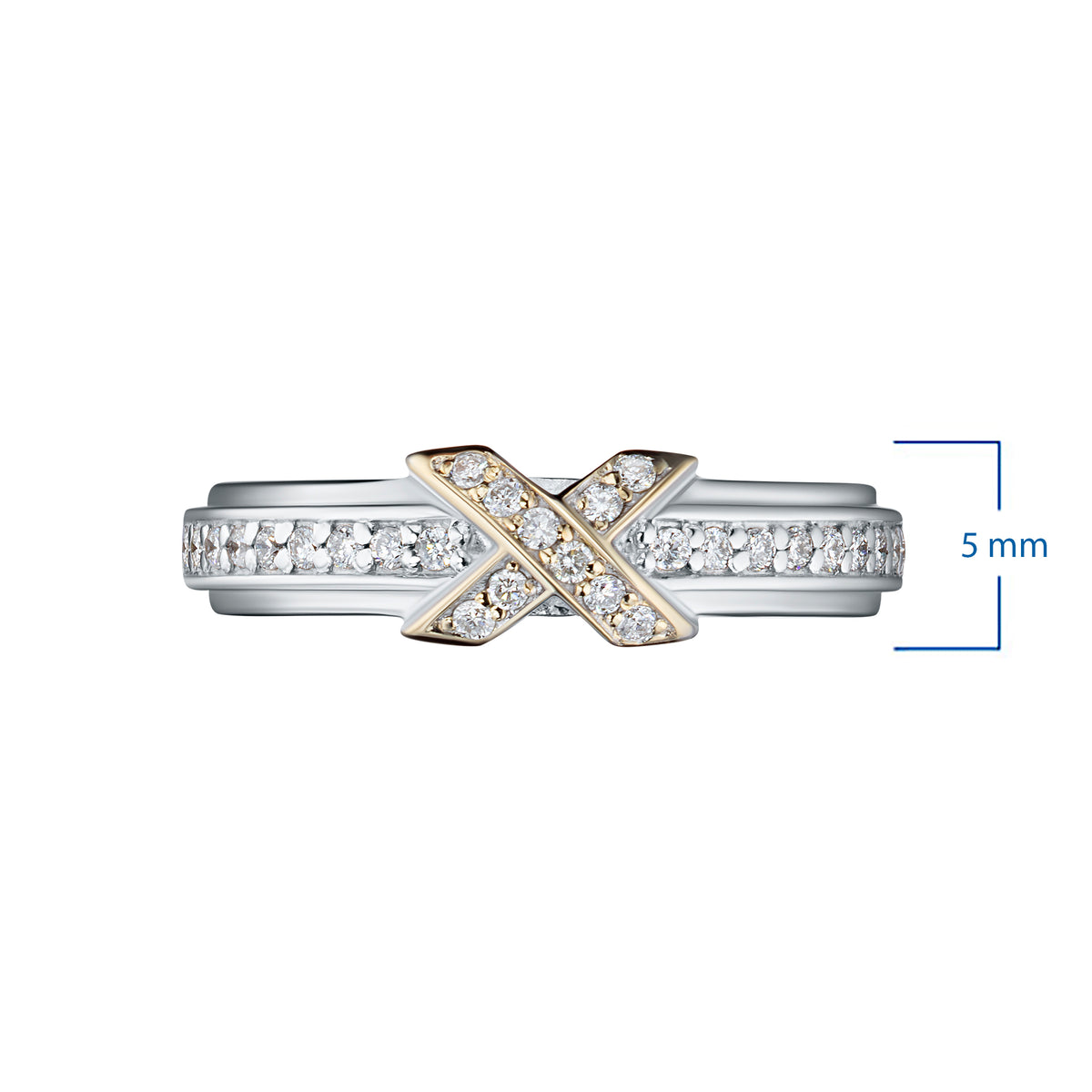 14K White Gold Ring with Natural Diamonds