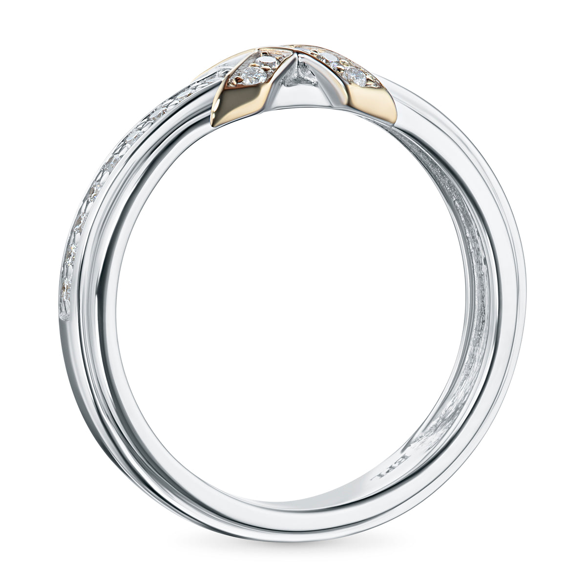14K White Gold Ring with Natural Diamonds