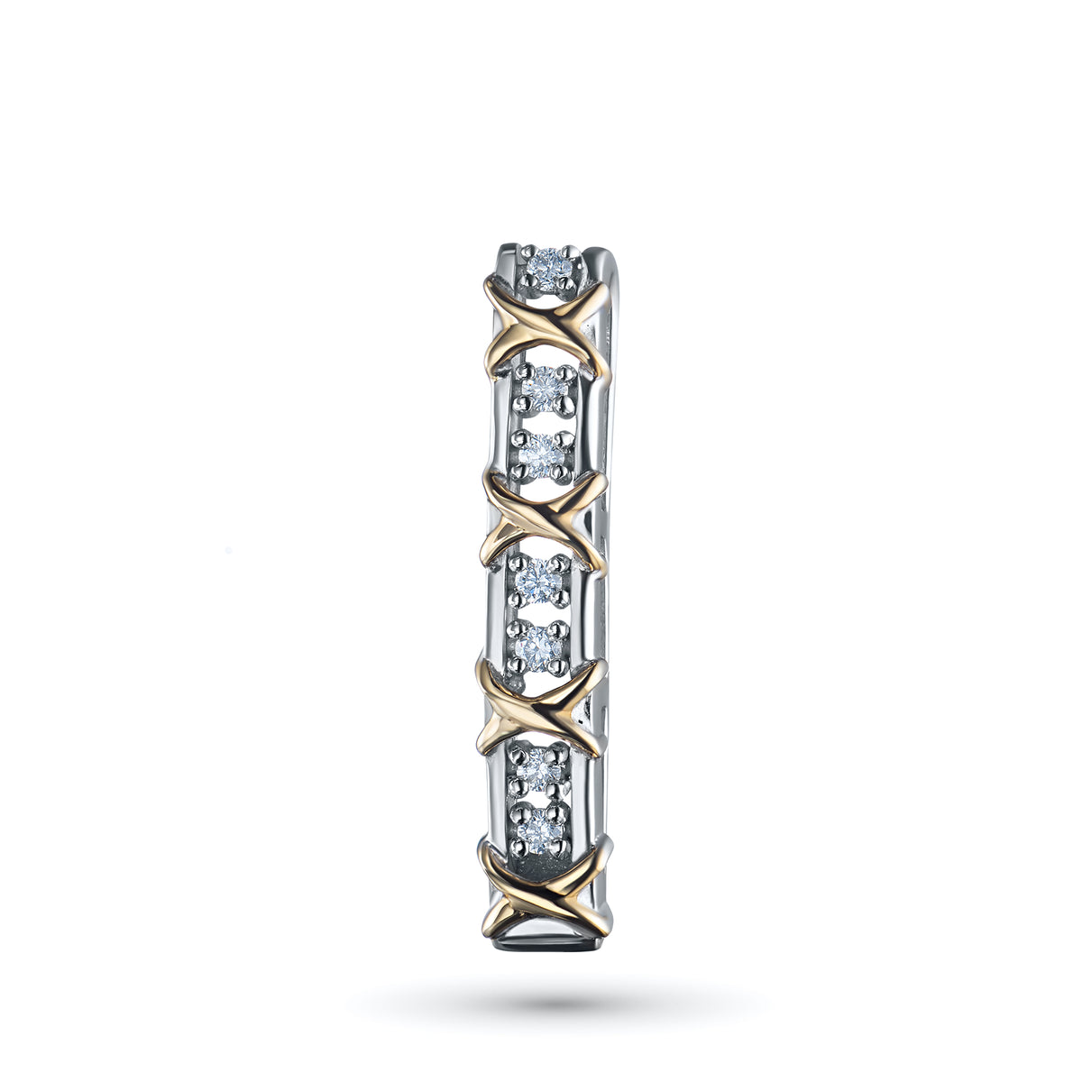 14K White Gold Pendant with Natural Diamonds