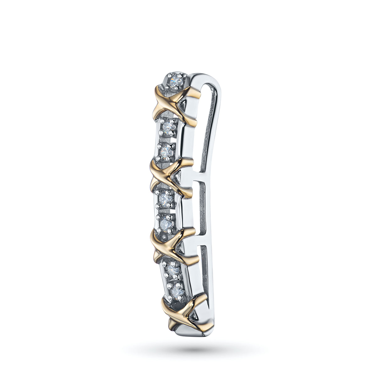 14K White Gold Pendant with Natural Diamonds