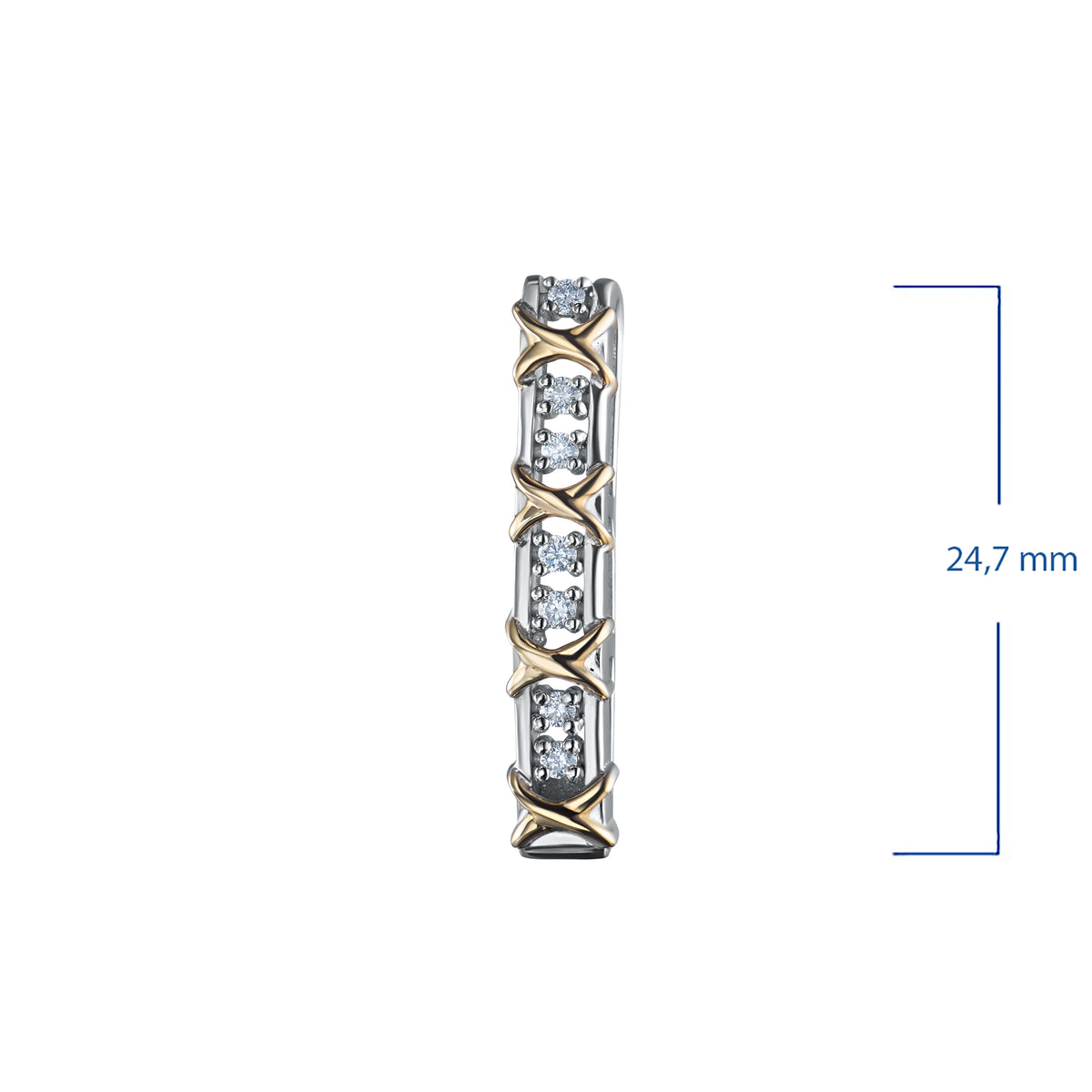 14K White Gold Pendant with Natural Diamonds