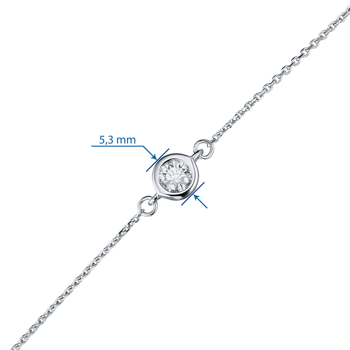 14K White Gold Bracelet with Natural Diamonds