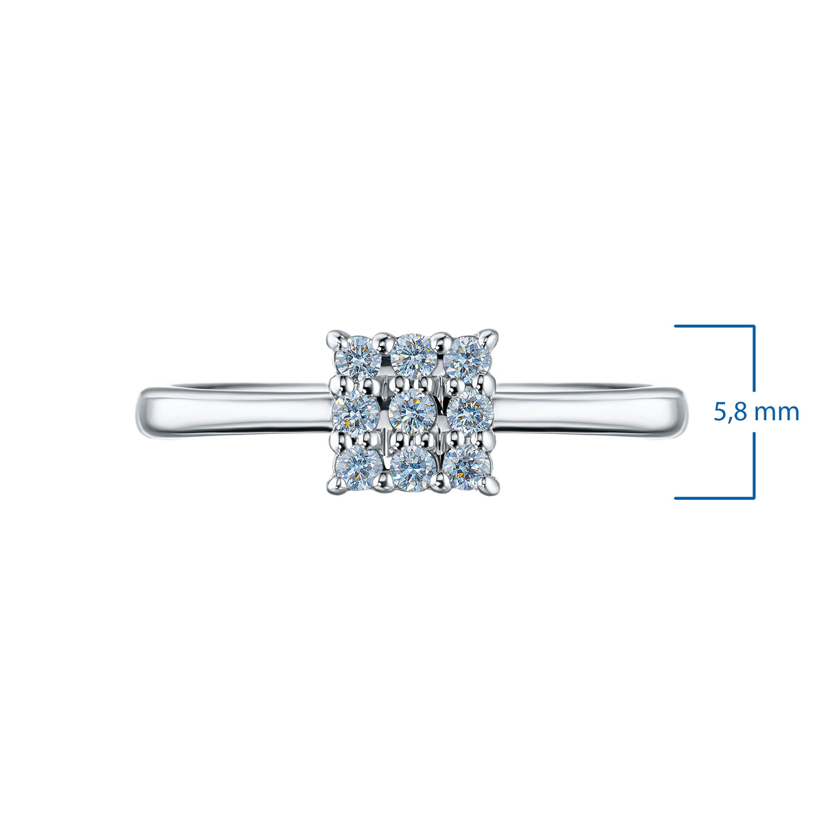 14K White Gold Ring with Natural Diamonds