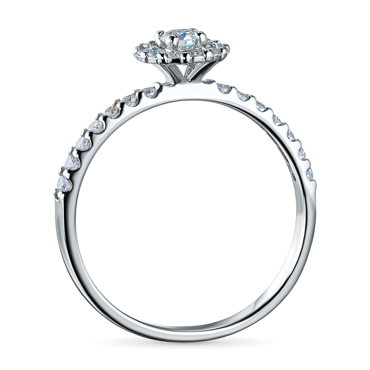 14K White Gold Ring with Natural Diamonds