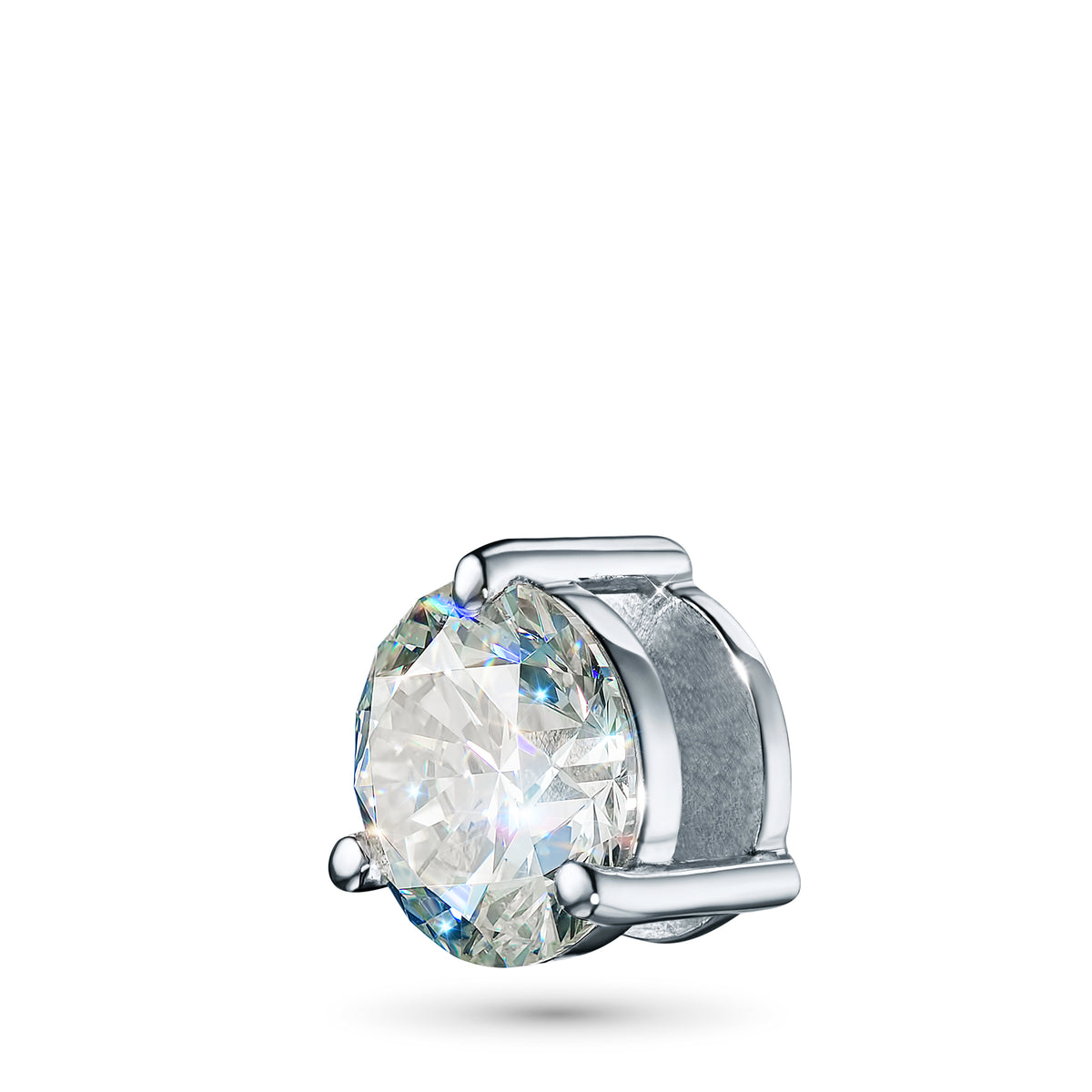 14K White Gold Pendant with Natural Diamonds