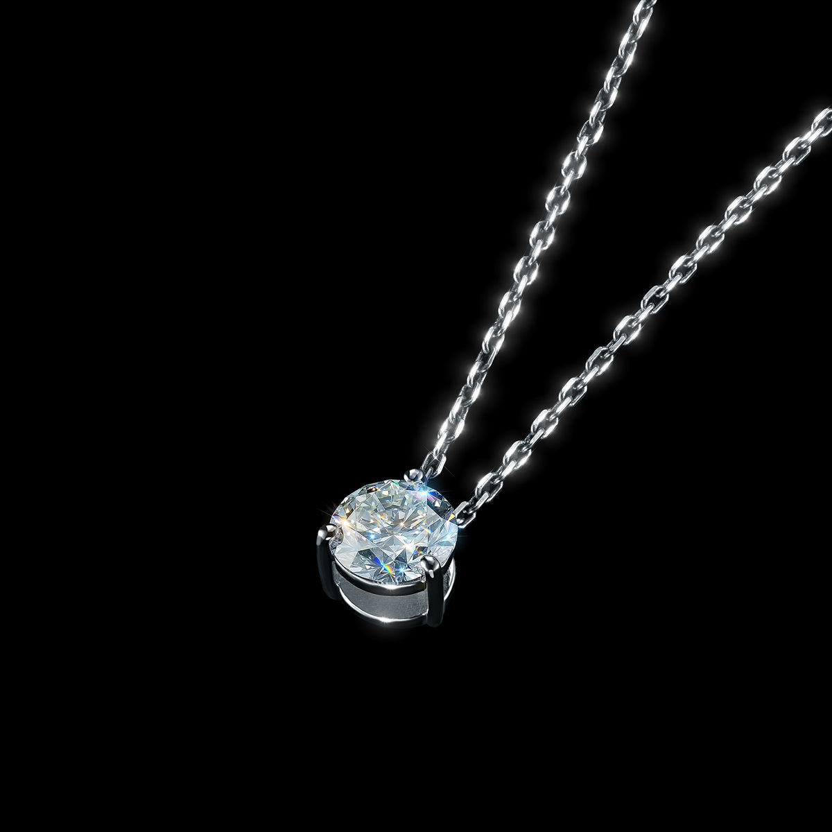 14K White Gold Pendant with Natural Diamonds