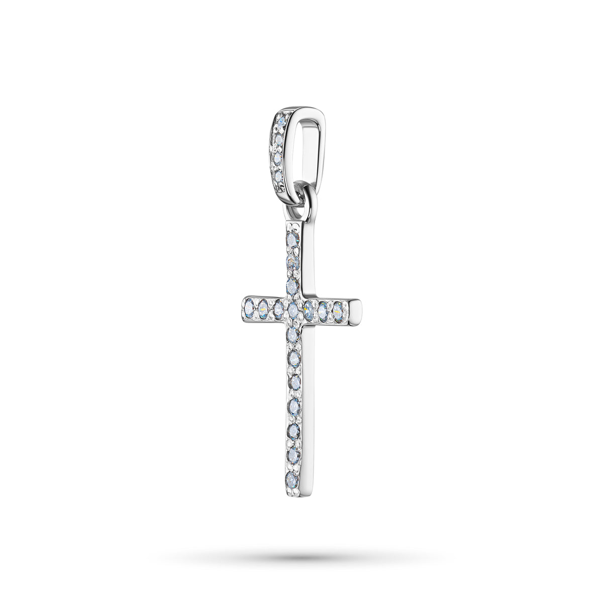 14K White Gold Pendant with Natural Diamonds