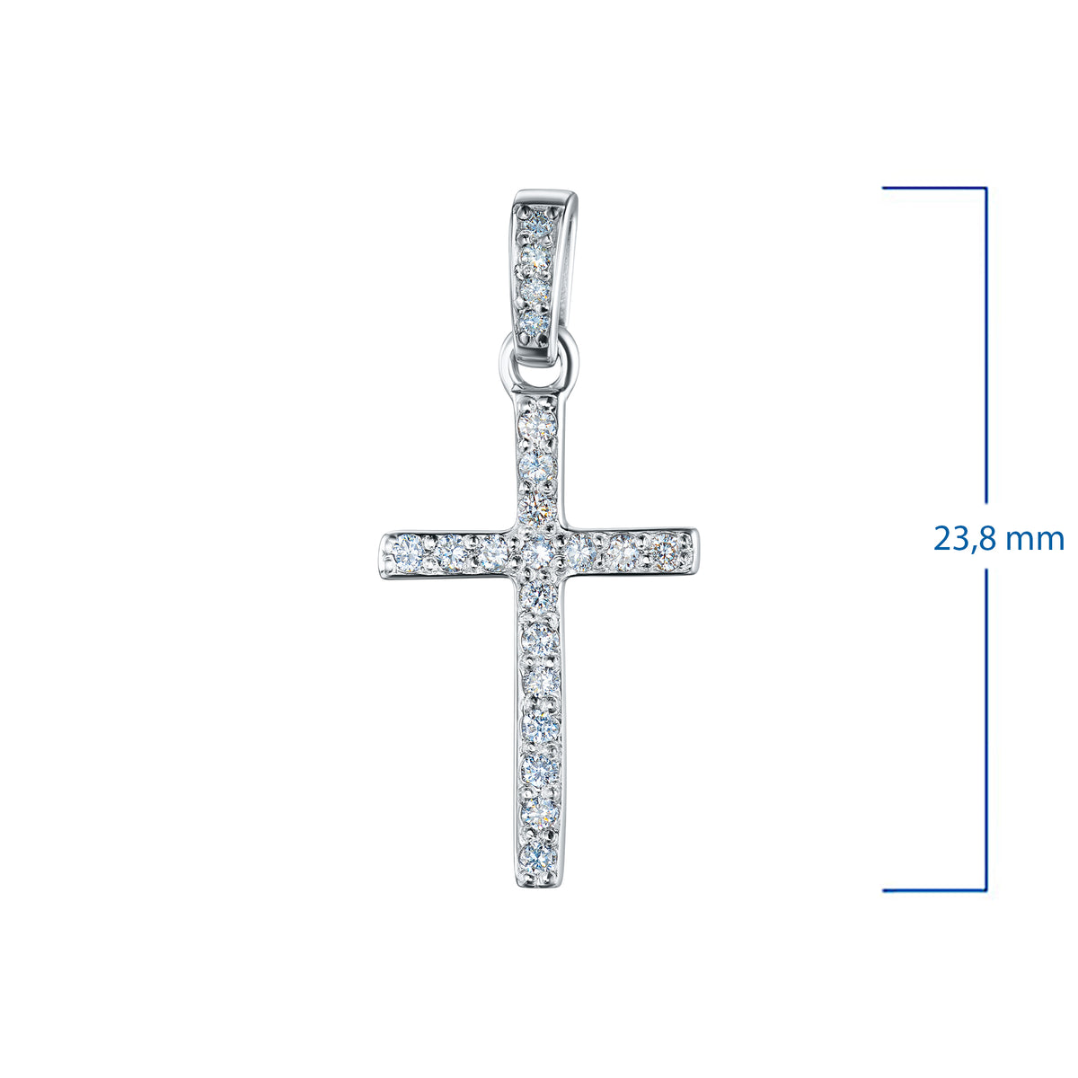 14K White Gold Pendant with Natural Diamonds
