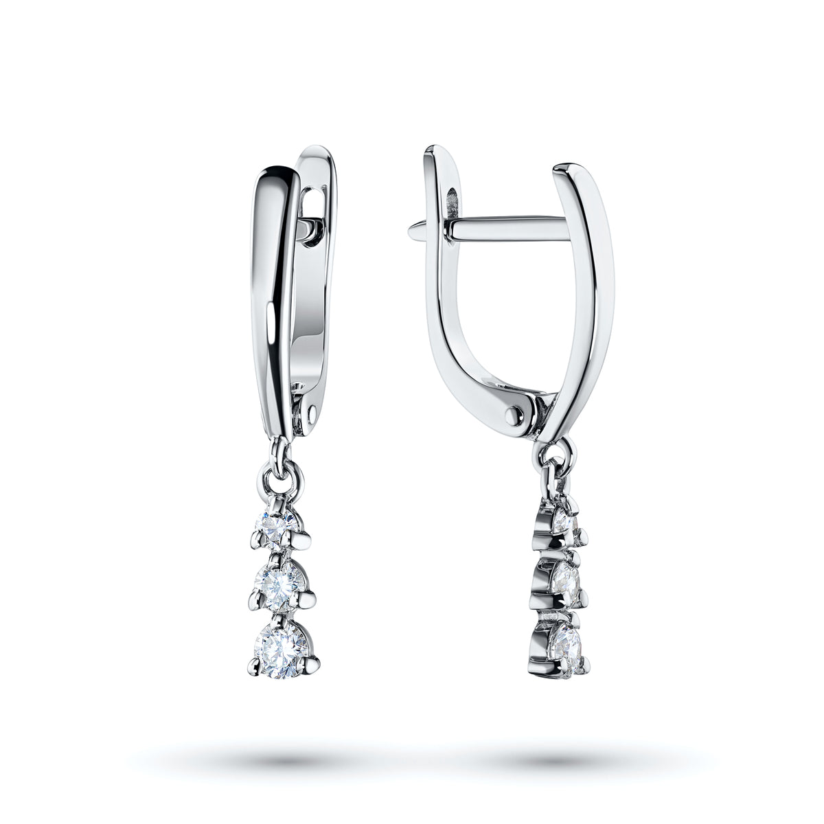 14K White Gold Earrings with Natural Diamonds