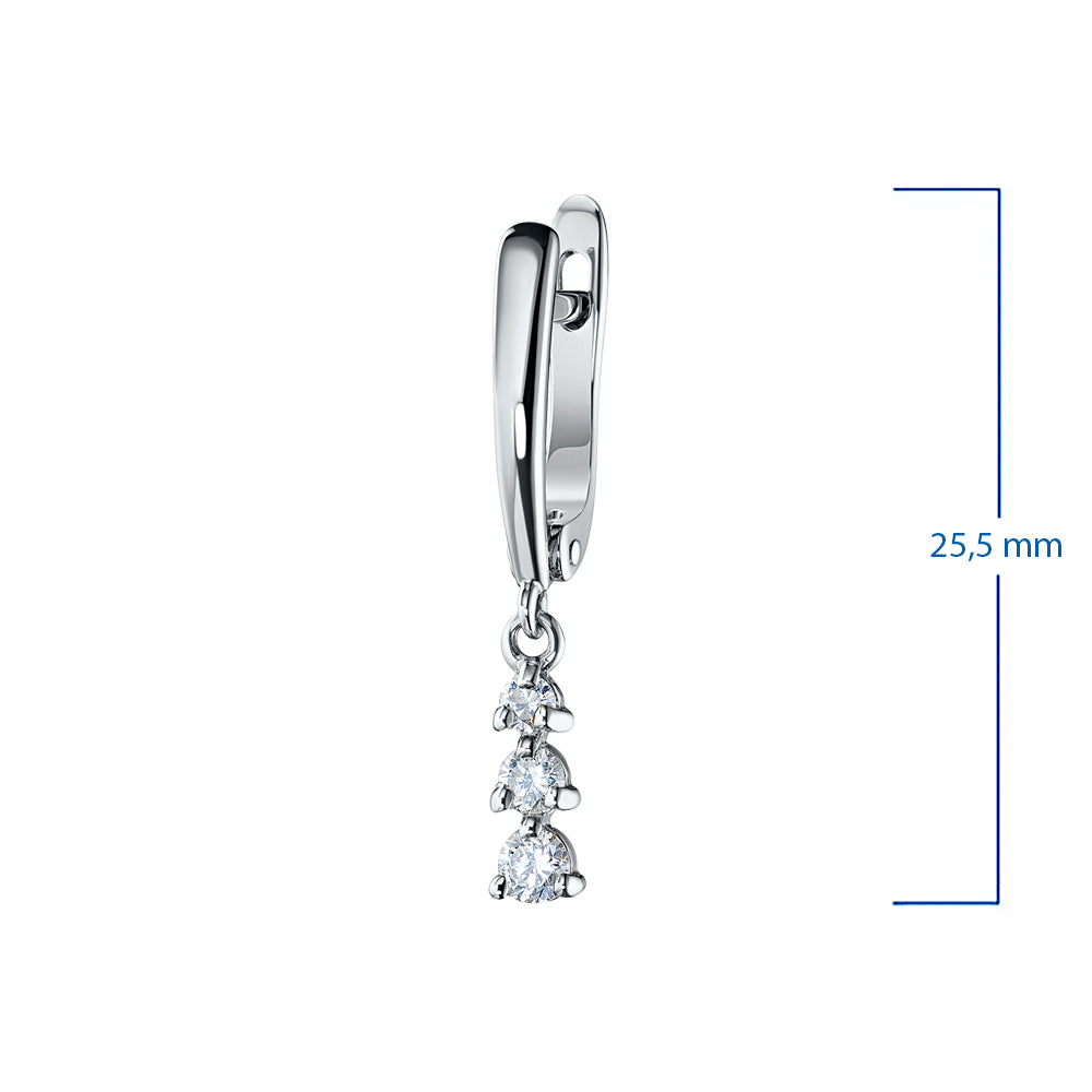 14K White Gold Earrings with Natural Diamonds