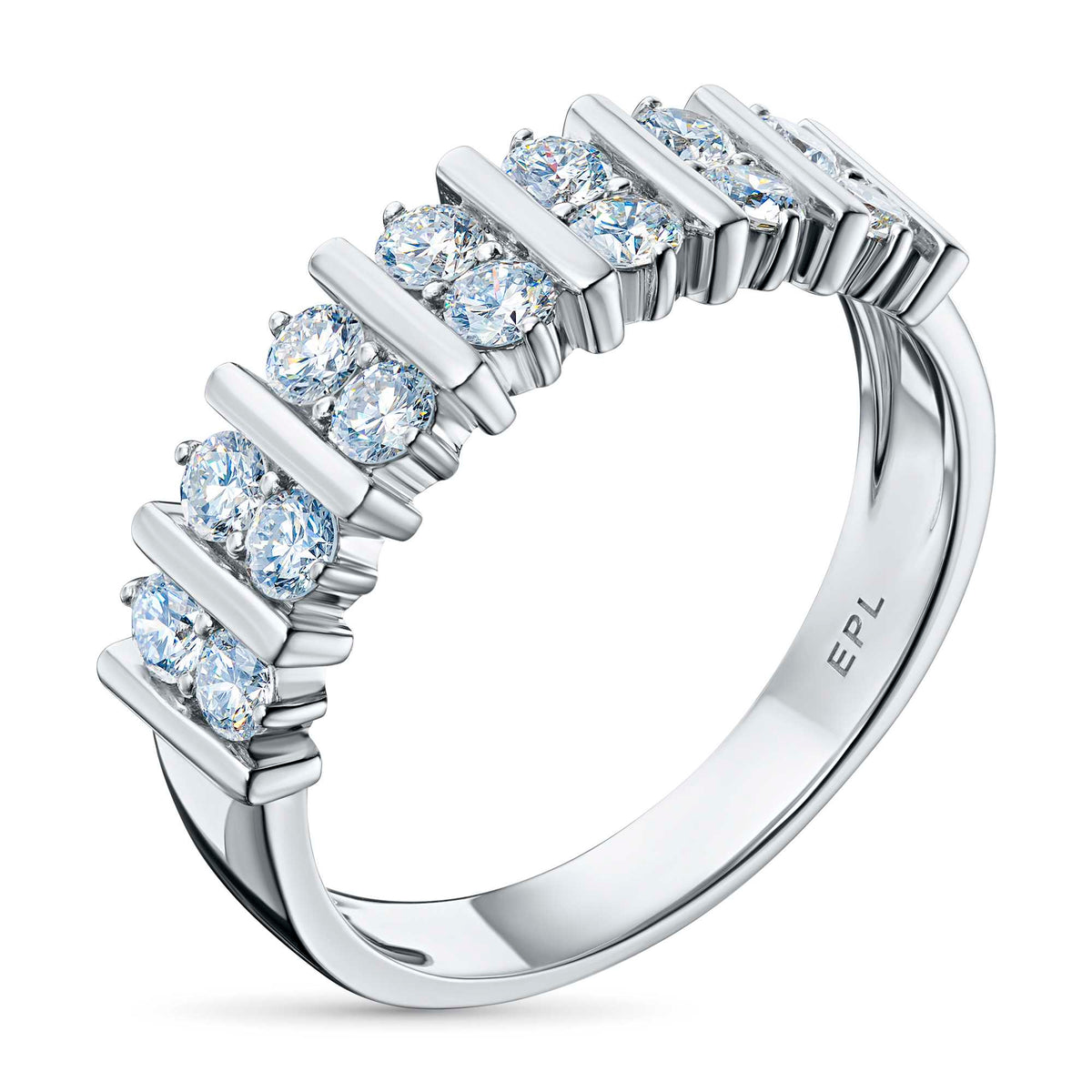 14K White Gold Ring with Natural Diamonds