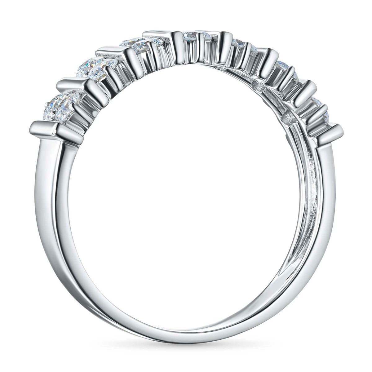 14K White Gold Ring with Natural Diamonds