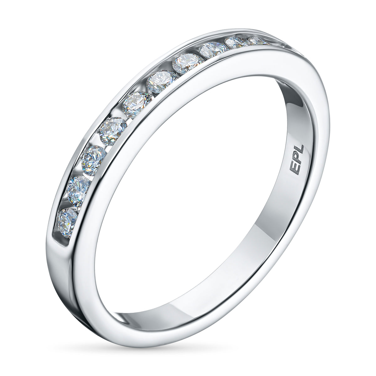 14K White Gold Ring with Natural Diamonds