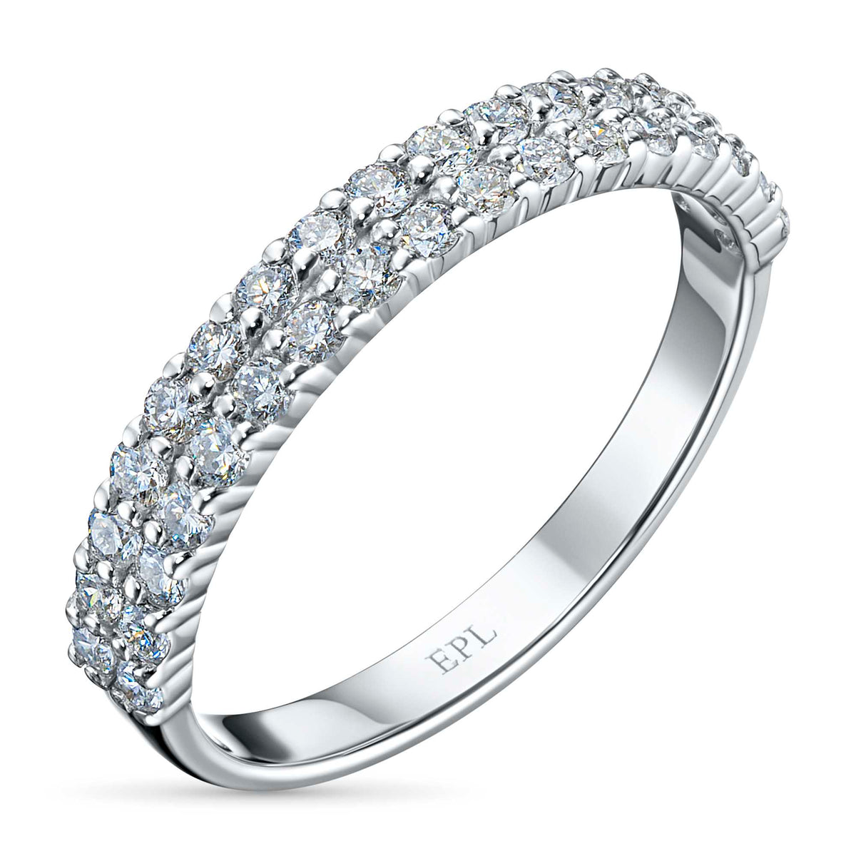 14K White Gold Ring with Natural Diamonds