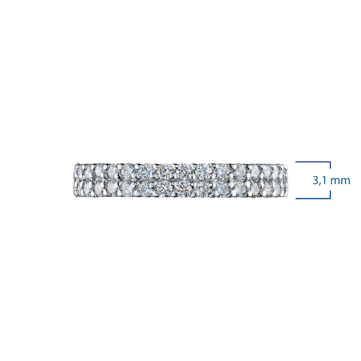 14K White Gold Ring with Natural Diamonds