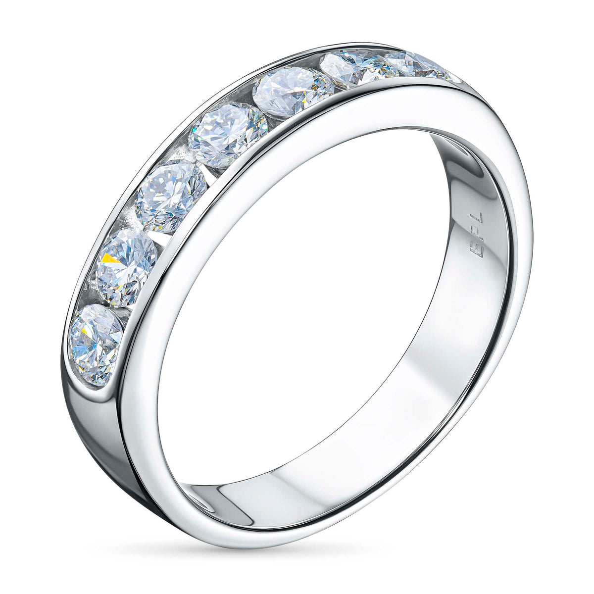 14K White Gold Ring with Natural Diamonds