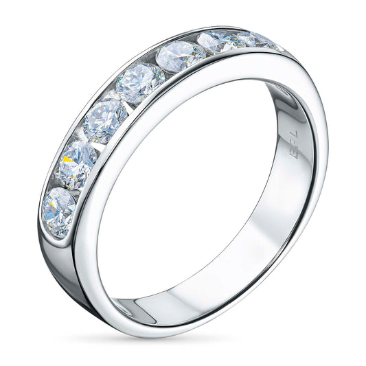 14K White Gold Ring with Natural Diamonds