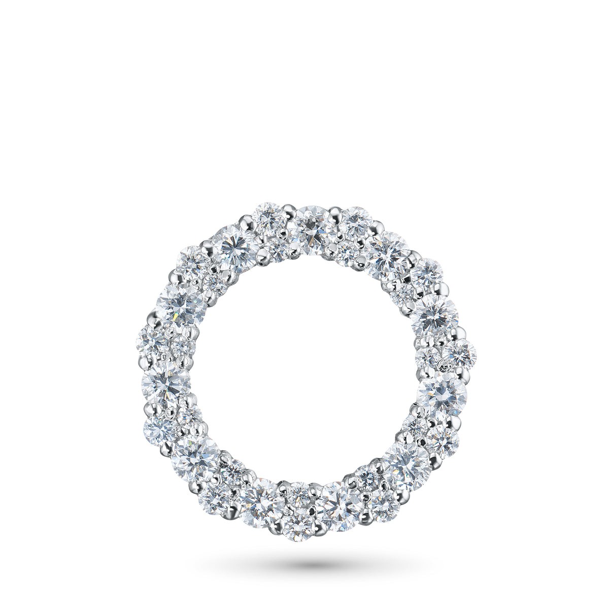 14K White Gold Pendant with Lab-Created Diamonds