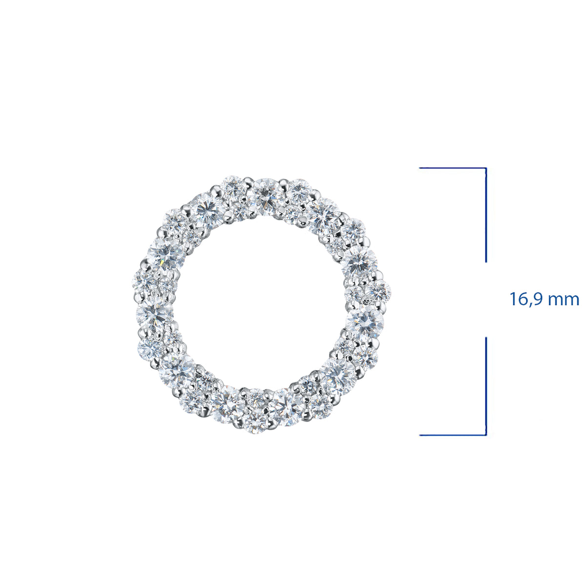 14K White Gold Pendant with Lab-Created Diamonds