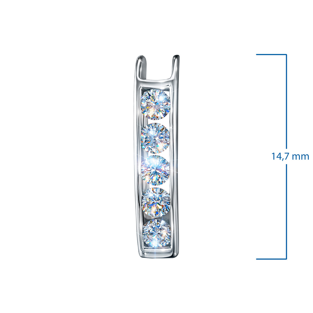 14K White Gold Pendant with Natural Diamonds